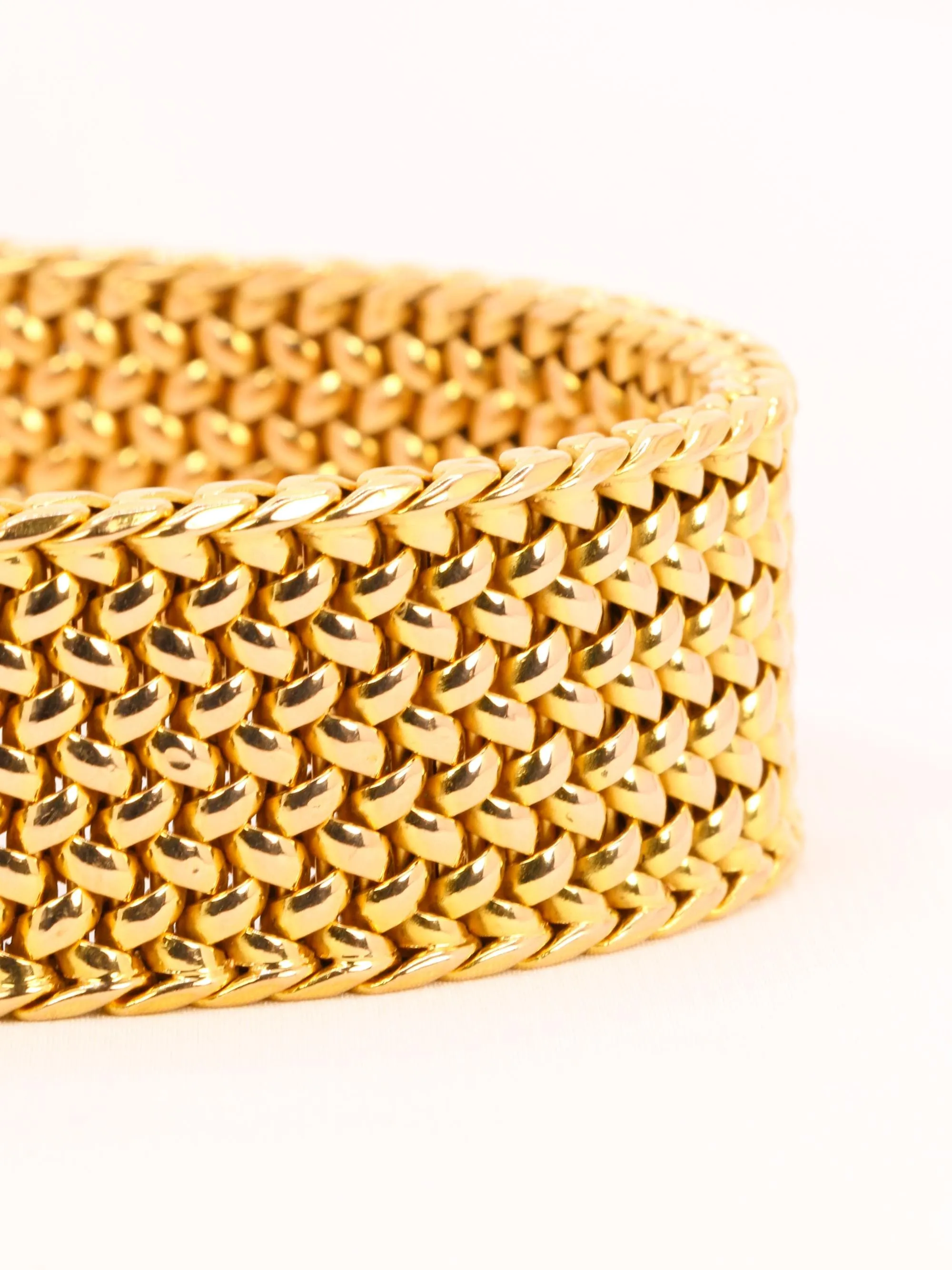Bracelet souple maille milanaise or jaune 2,3 cm sold by 58 Facettes product image thumbnail 3
