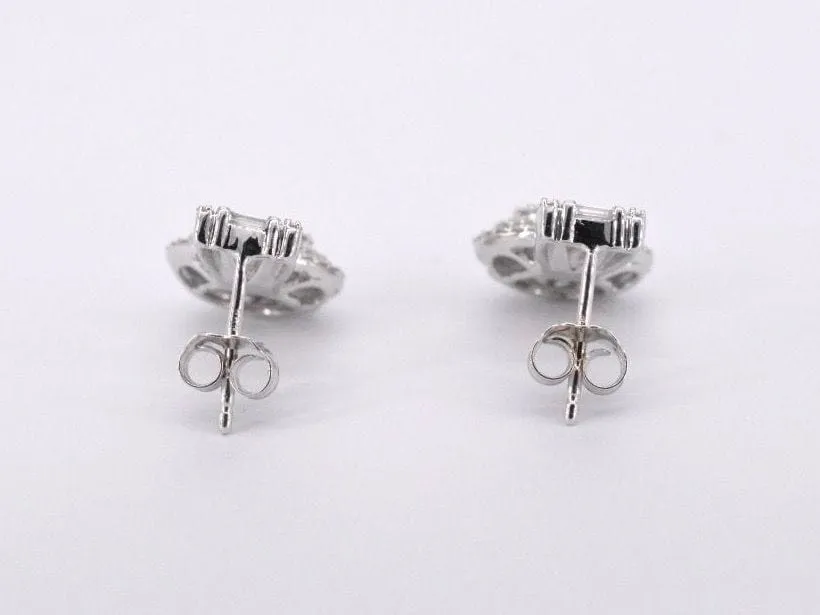 Boucles d'oreilles en or blanc avec diamants taille brillant sold by 58 Facettes product image thumbnail 3