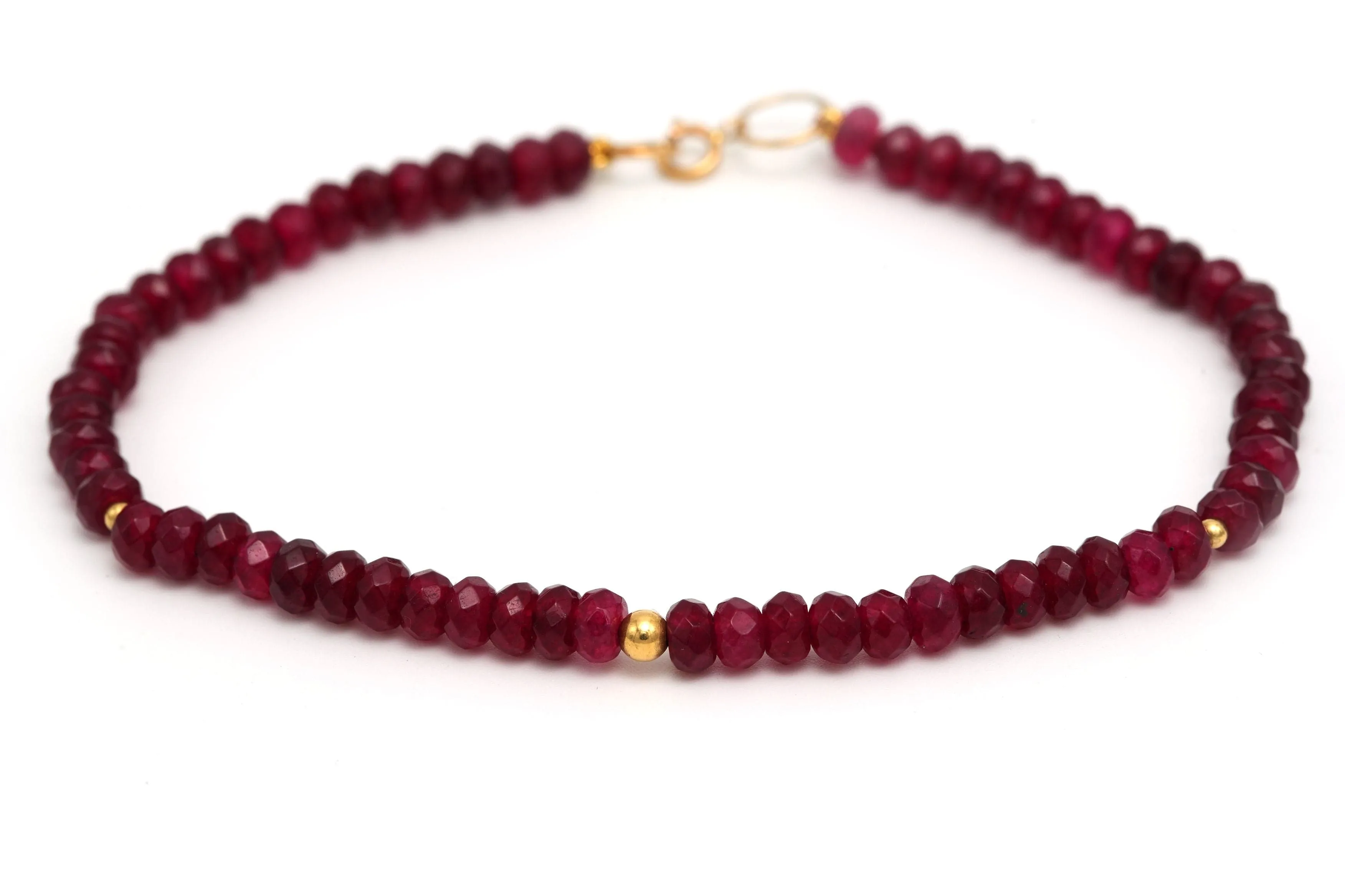 Bracelet contemporain en or jaune serti de rubis sold by 58 Facettes