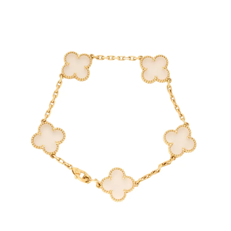 VAN CLEEF & ARPELS - ALHAMBRA - Rare Bracelet en or jaune et cristal de roche. sold by 58 Facettes