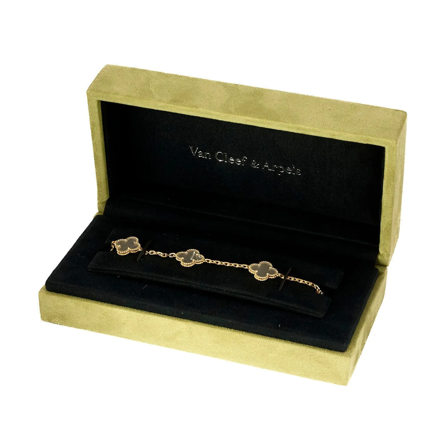 VAN CLEEF & ARPELS - ALHAMBRA - Rare Bracelet en or jaune et cristal de roche. sold by 58 Facettes product image thumbnail 3