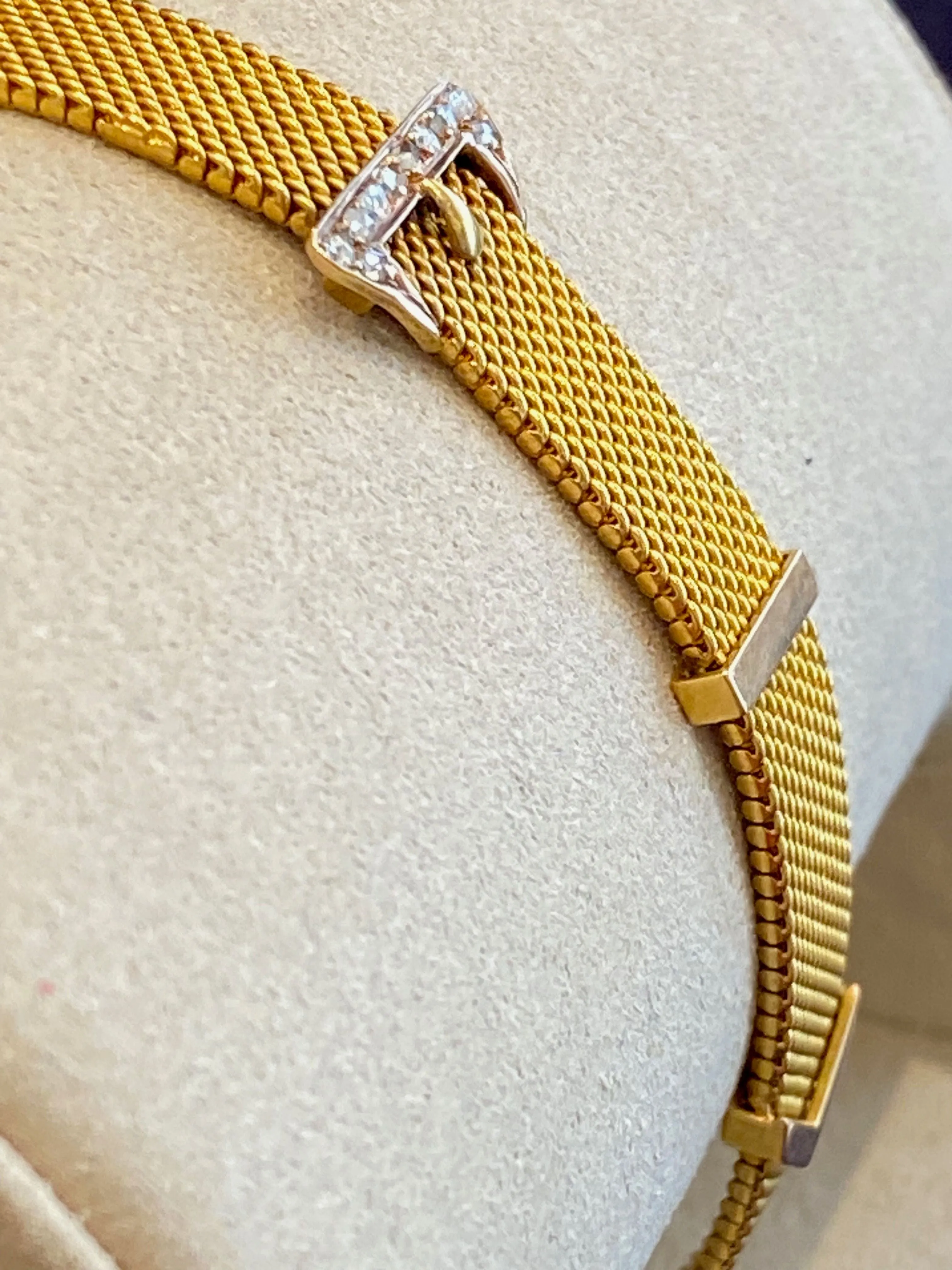 Bracelet ceinture ancien or jaune, diamants, maille milanaise sold by 58 Facettes product image thumbnail 5