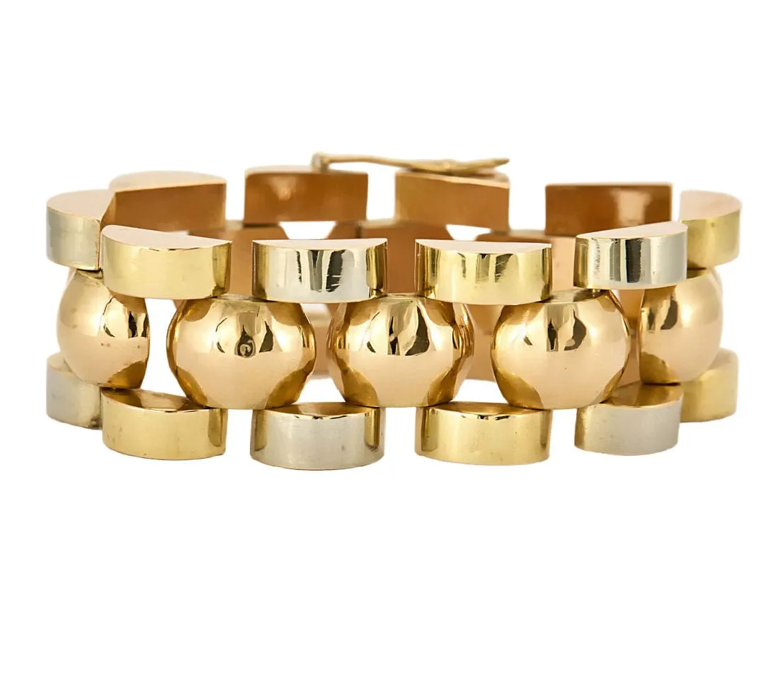 Bracelet TanK en Or jaune, blanc et rose sold by 58 Facettes