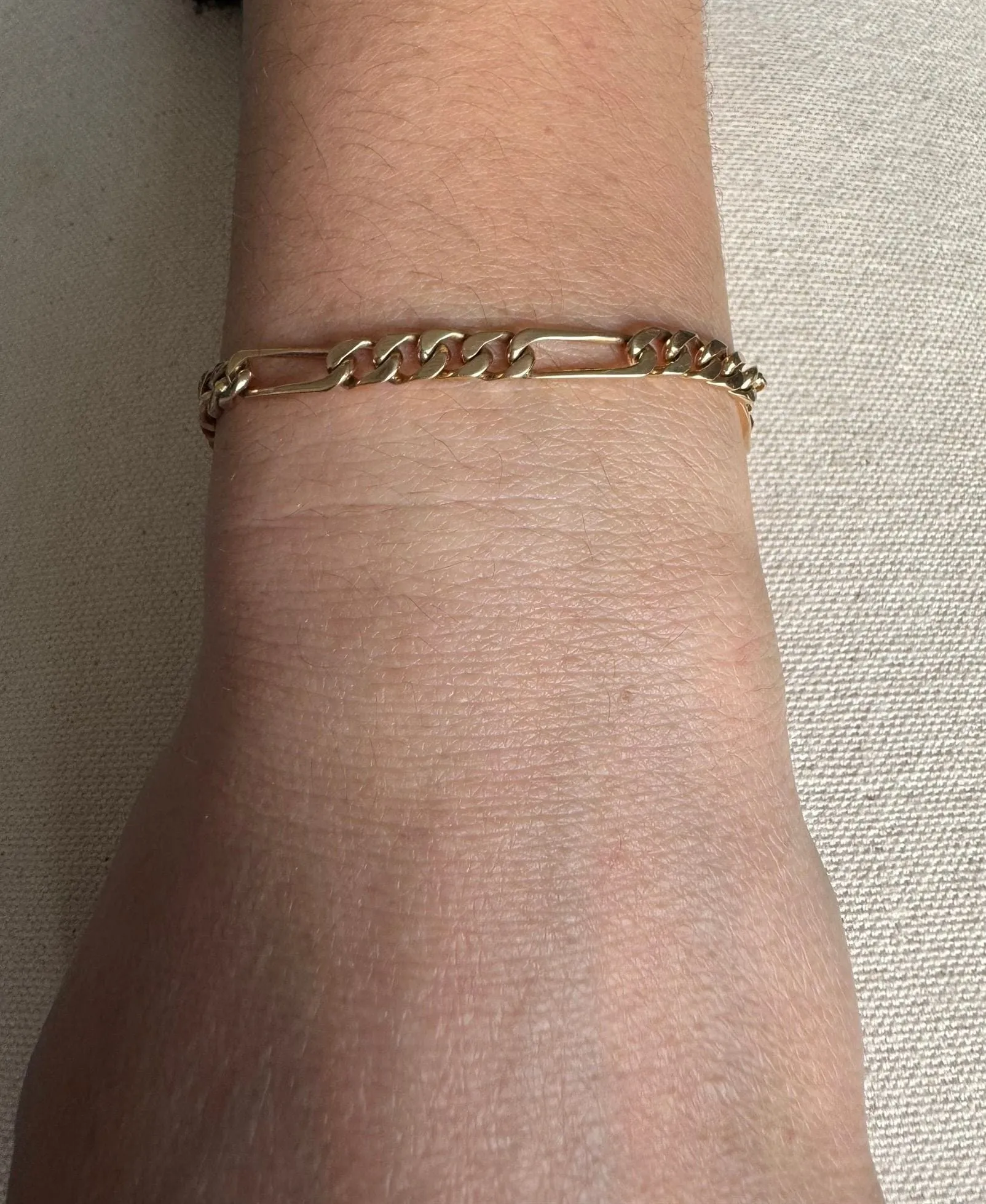 Bracelet En Or Rose Mailles Figaro sold by 58 Facettes product image thumbnail 2