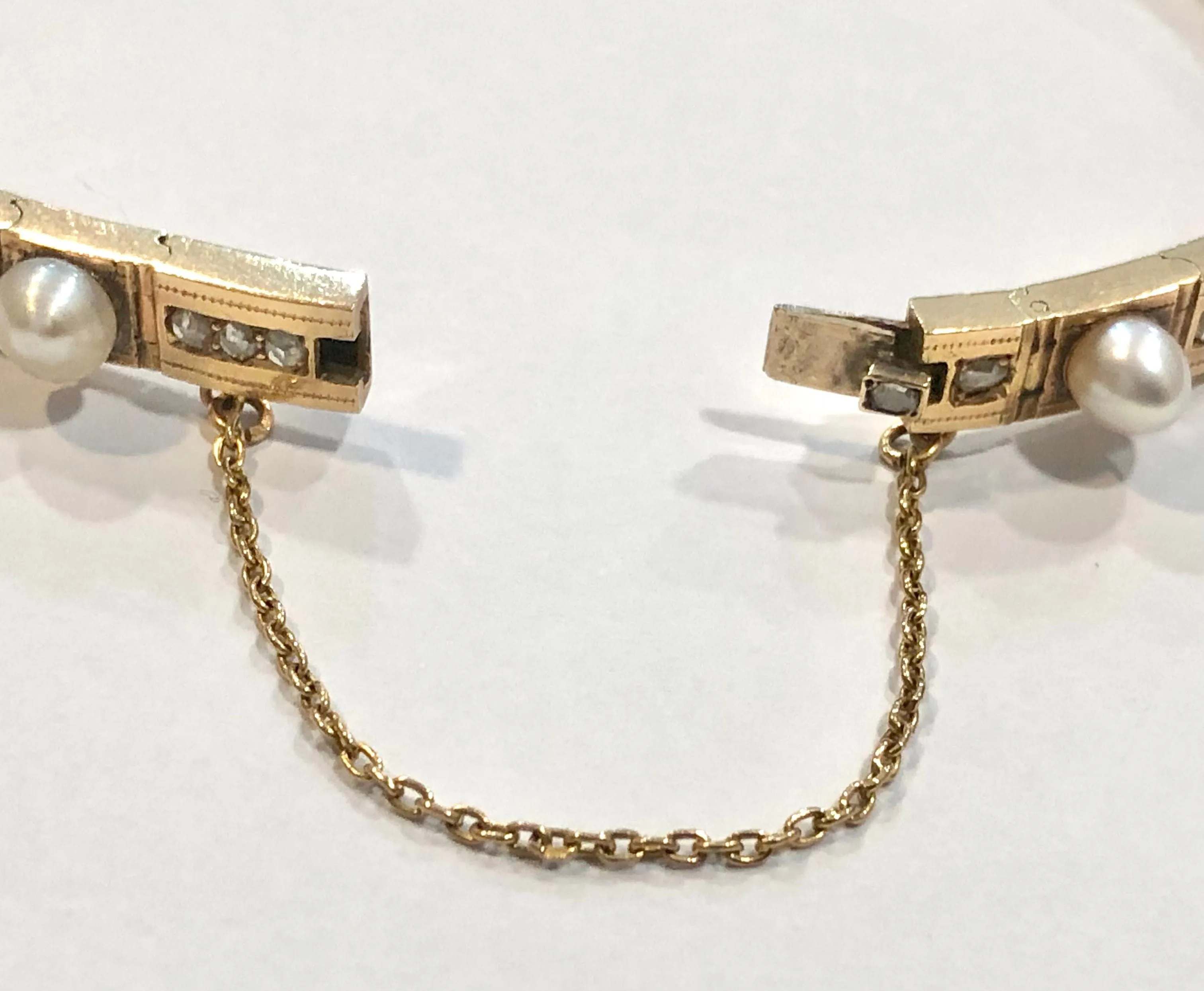 Bracelet ancien or jaune perles et diamants sold by 58 Facettes product image thumbnail 4