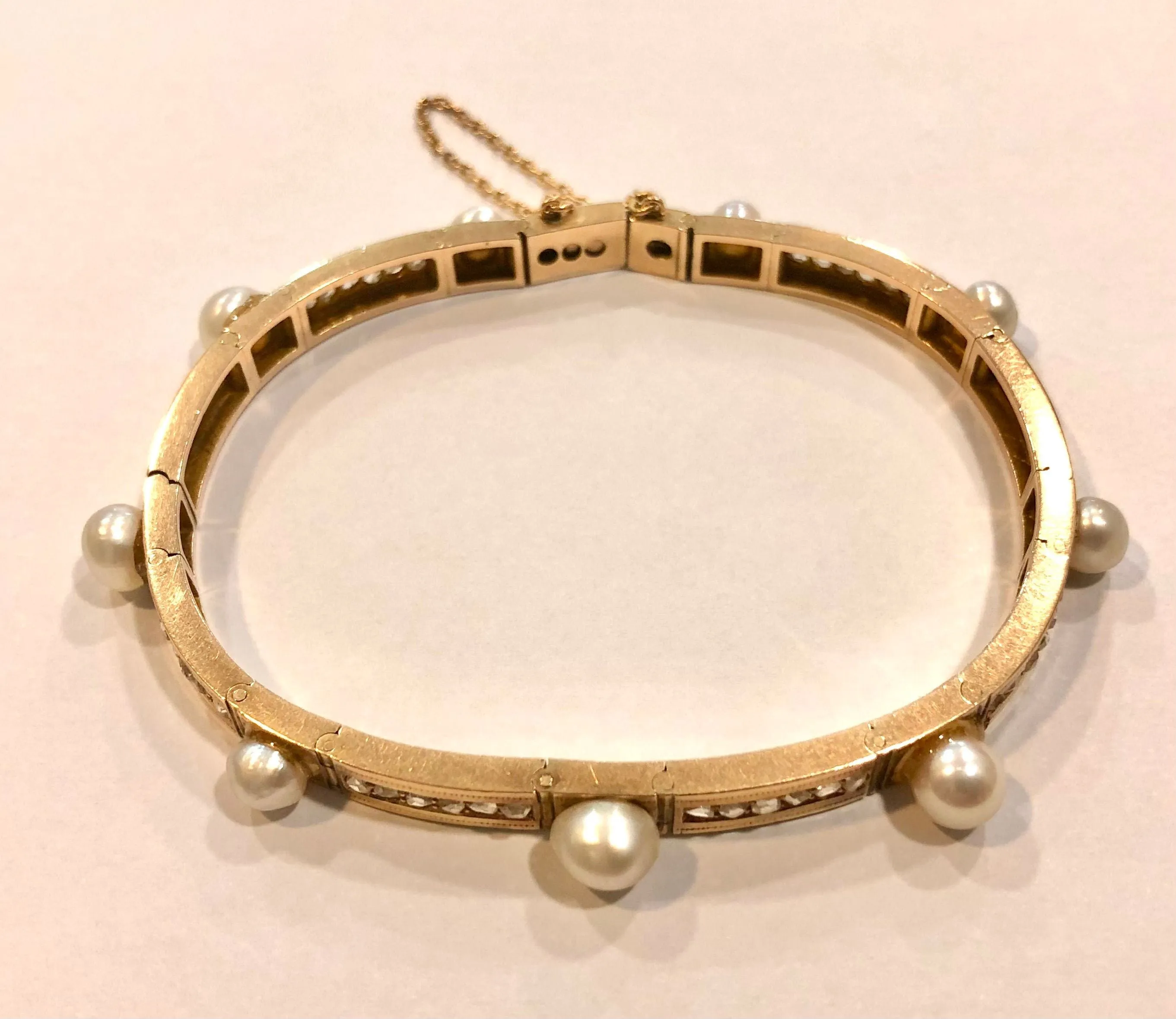 Bracelet ancien or jaune perles et diamants sold by 58 Facettes product image thumbnail 5