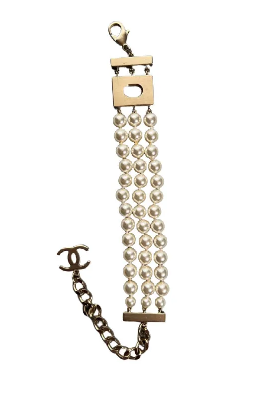 Chanel par Lagerfeld - Bracelet perles 3 rangs made by 58 Facettes