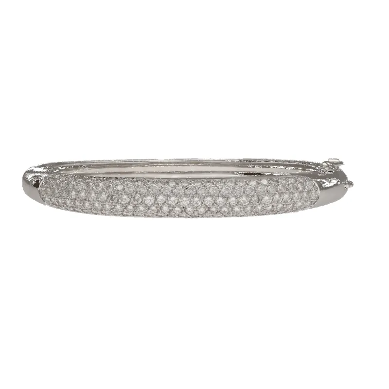 Bracelet rigide en or gris 18K - 5,00 cts de diamants G-VS - 30 g - Bijou ouvrant sold by 58 Facettes