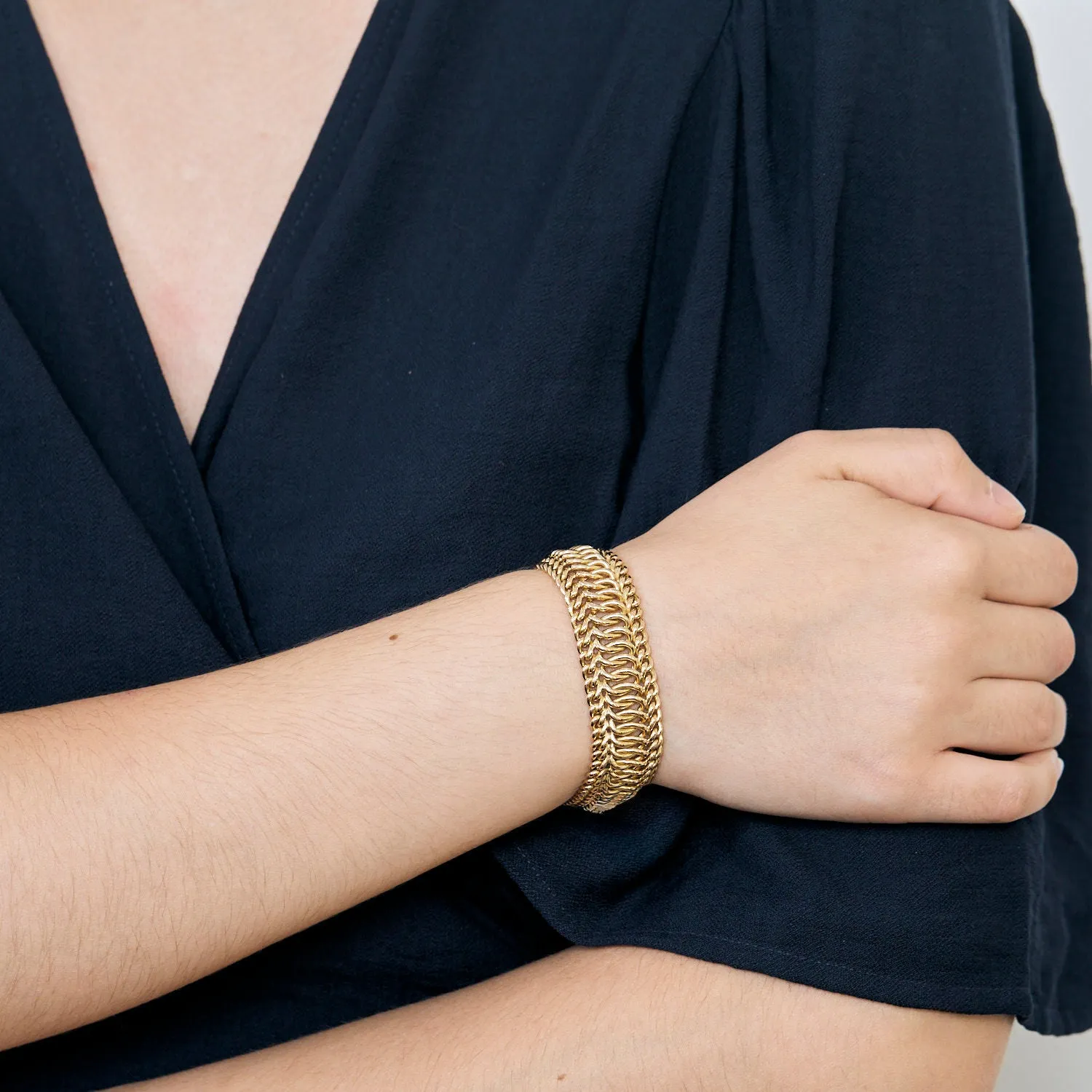 Bracelet maille tressée or jaune sold by 58 Facettes product image thumbnail 2