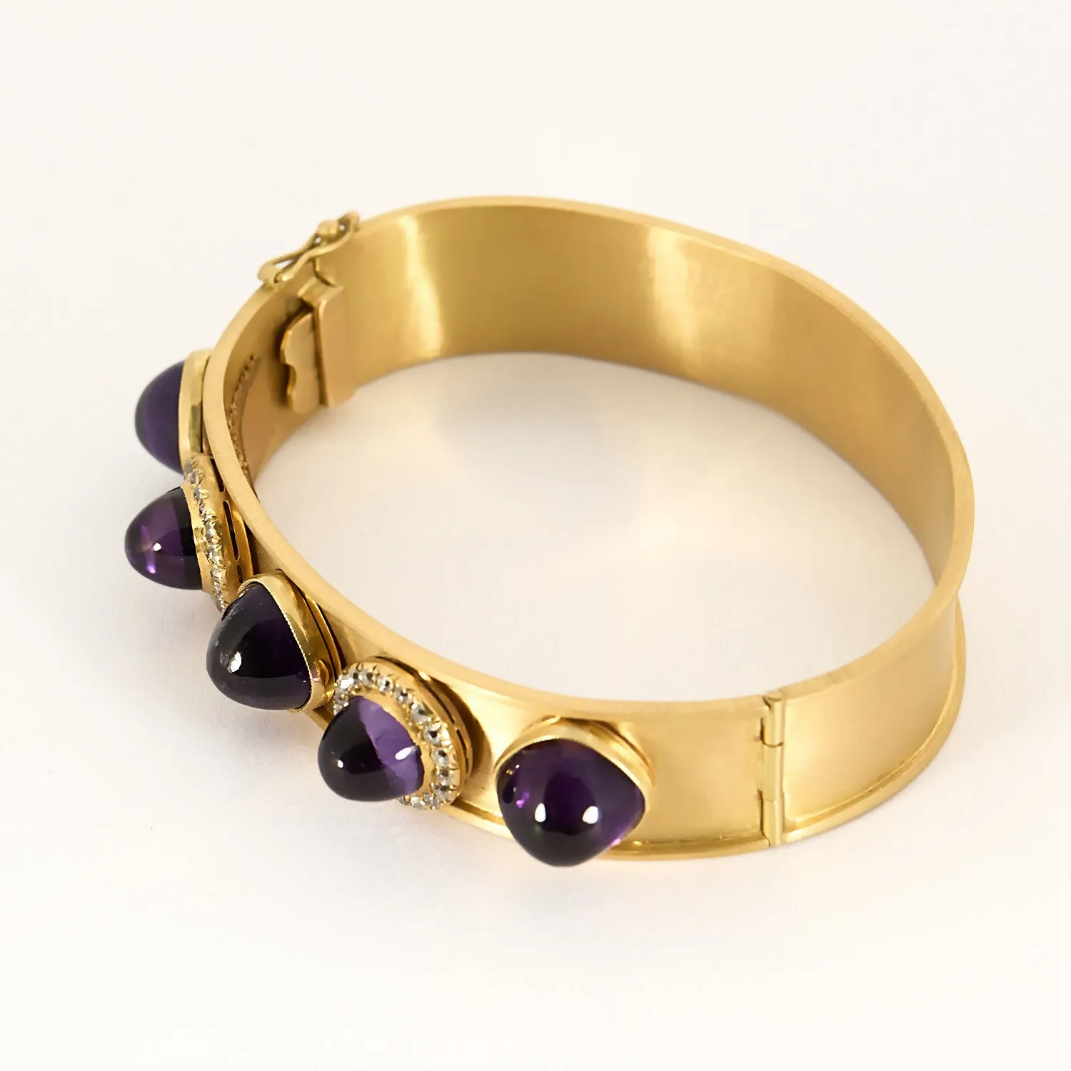Bracelet rigide or jaune et améthystes sold by 58 Facettes product image thumbnail 3