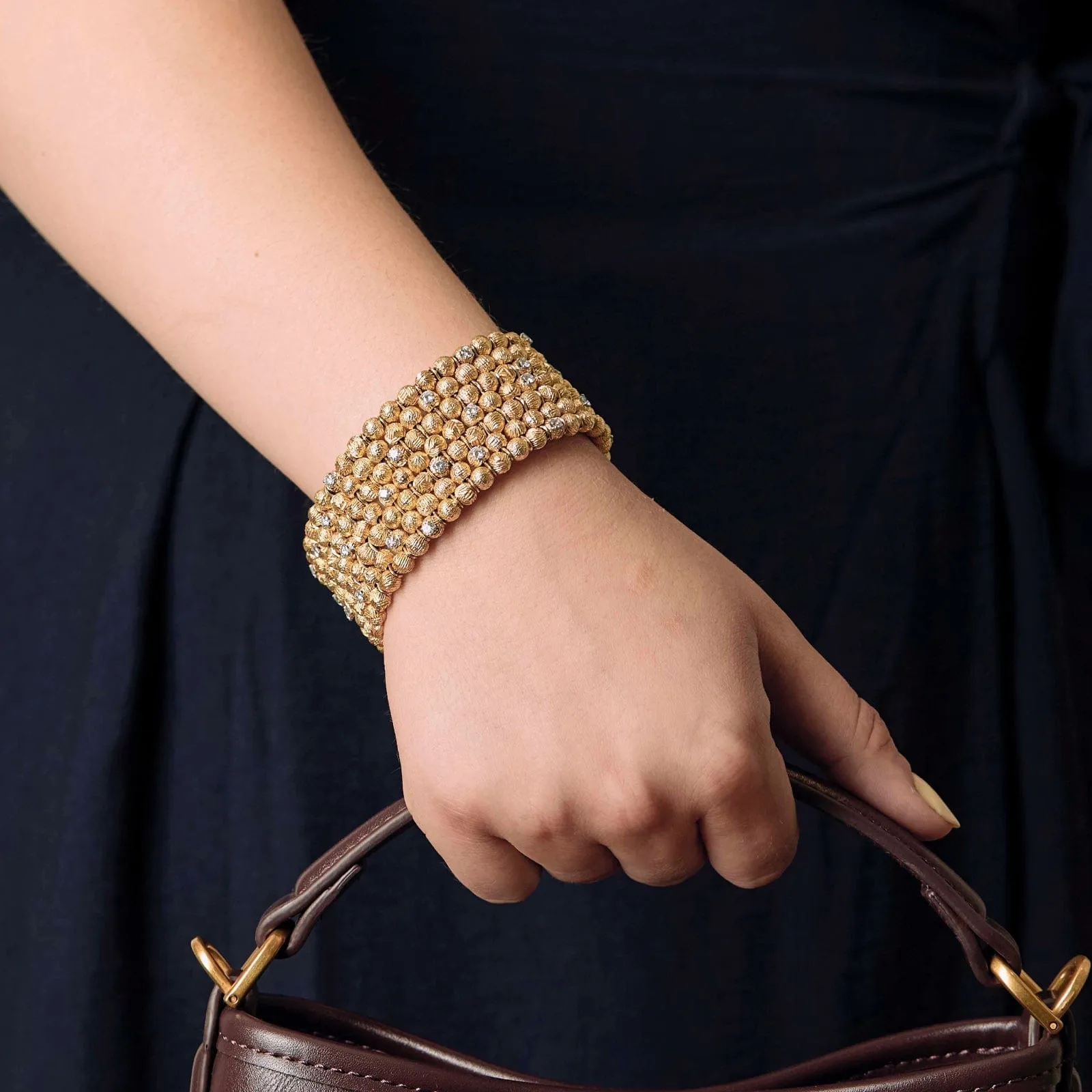 VAN CLEEF & ARPELS - Georges lenfant - Rare Bracelet en platine et or jaune, diamants. sold by 58 Facettes product image thumbnail 2