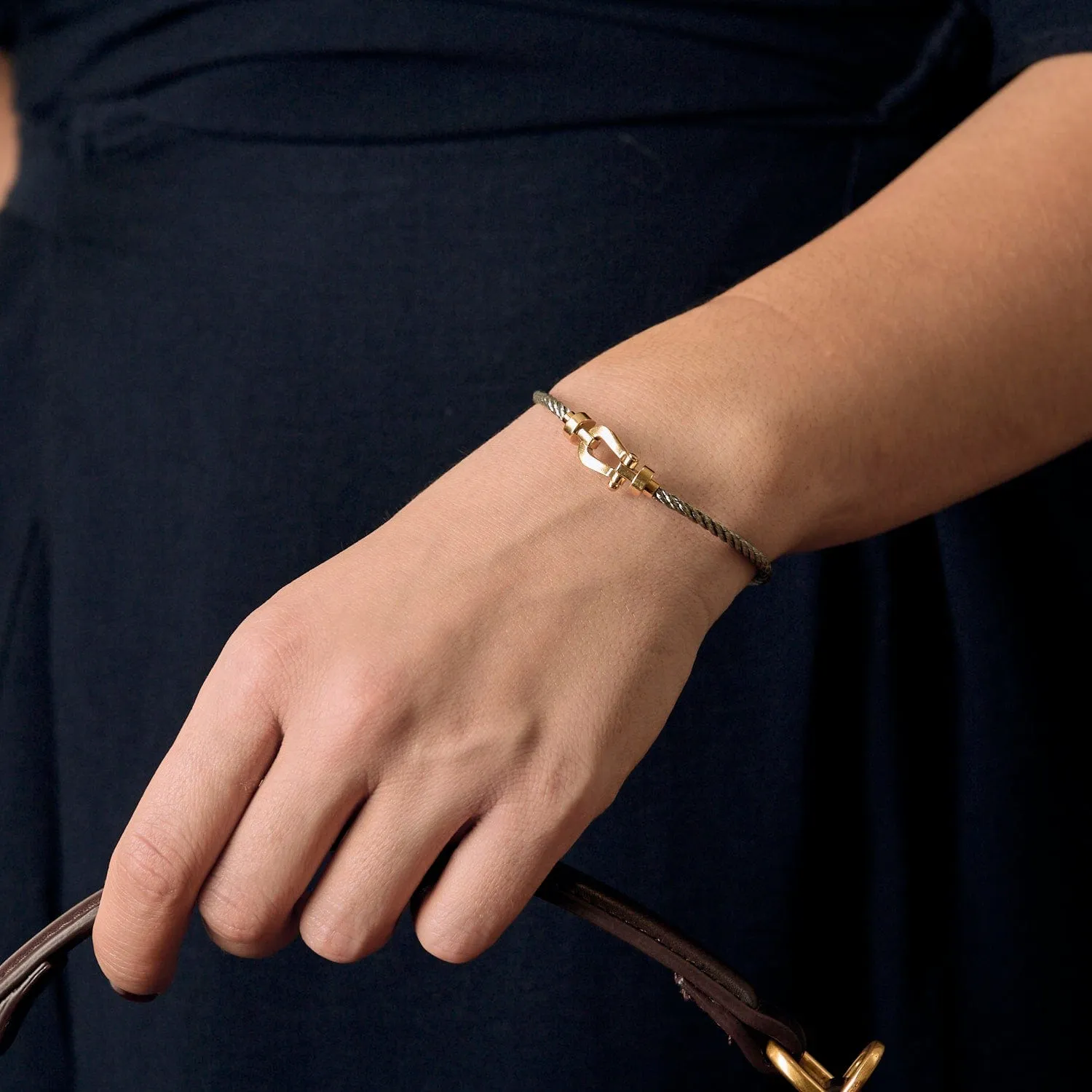 FRED - Force 10 - Bracelet en or jaune et cordon en acier sold by 58 Facettes product image thumbnail 2