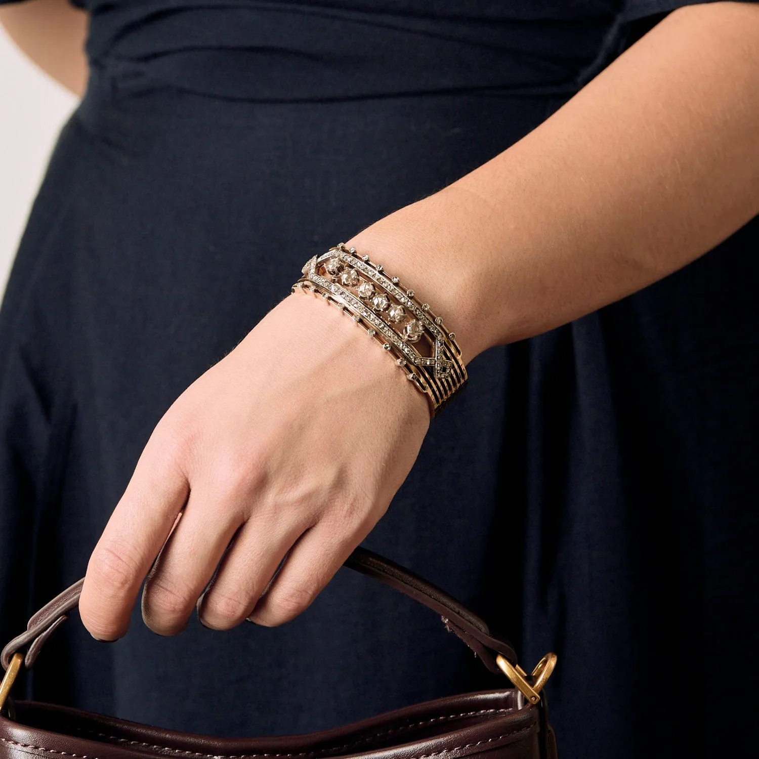 Bracelet Napoleon III, or, argent et diamants sold by 58 Facettes product image thumbnail 2