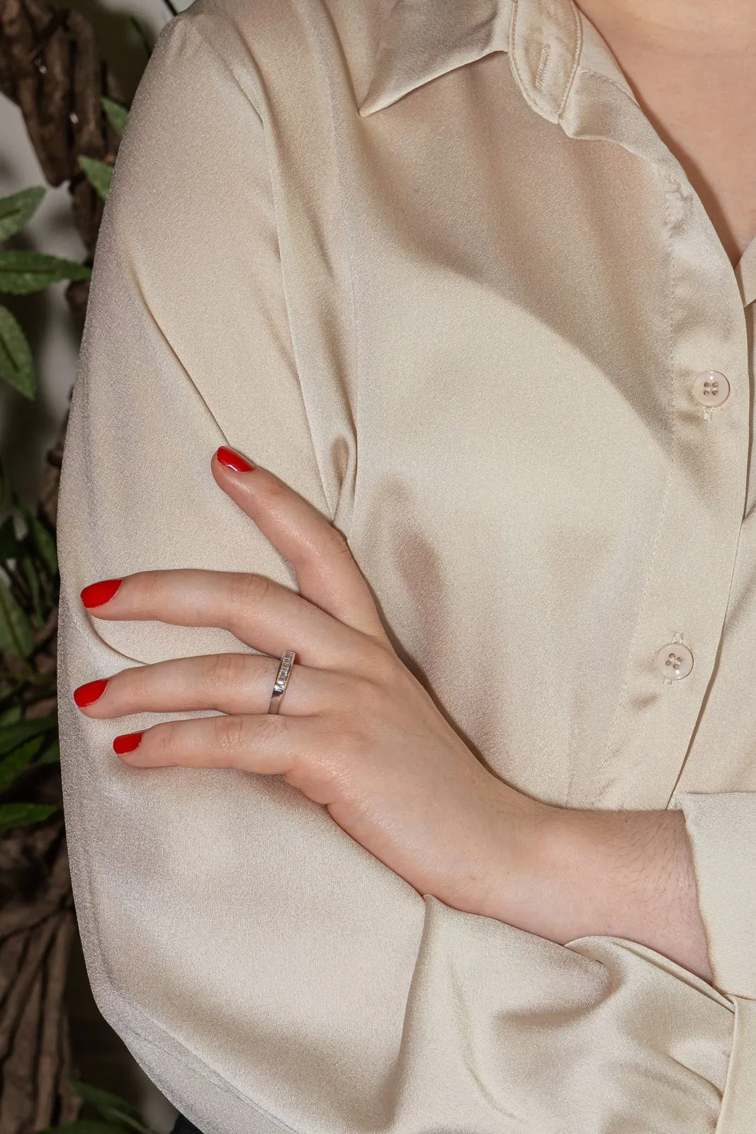 Bague Demi alliance Or blanc Diamant sold by 58 Facettes product image thumbnail 2