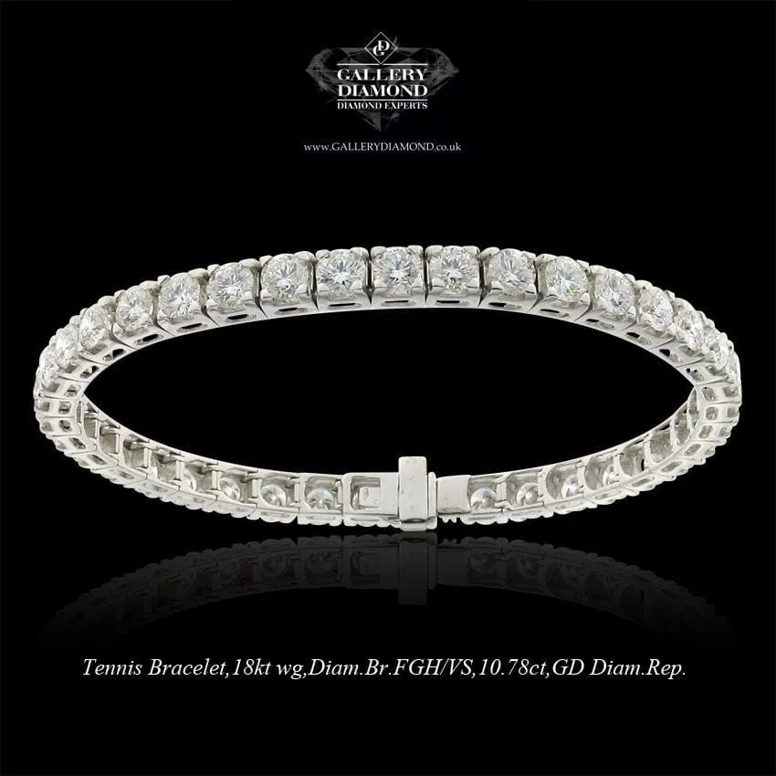 Bracelet Tennis en or blanc et diamants 10,78 carats sold by 58 Facettes product image thumbnail 3