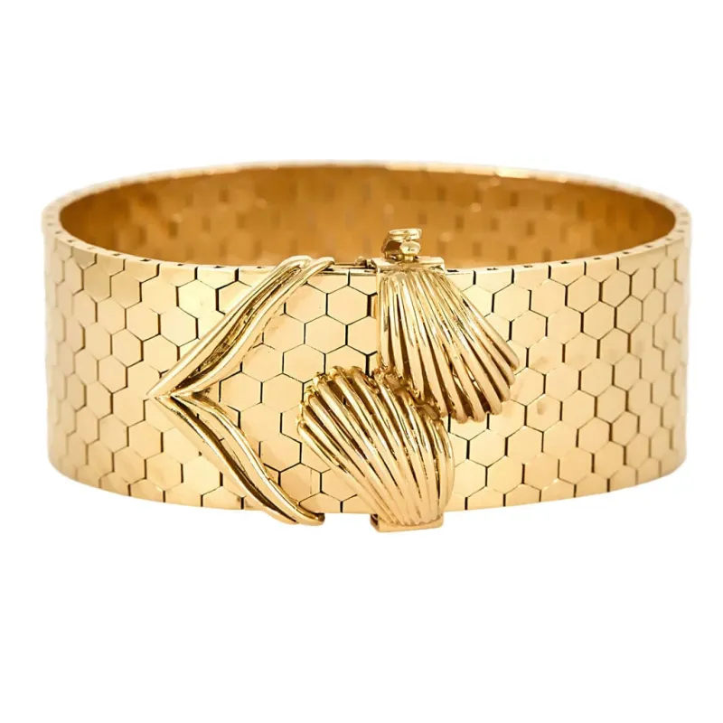 Bracelet ceinture en or jaune , motif nid d'abeille sold by 58 Facettes