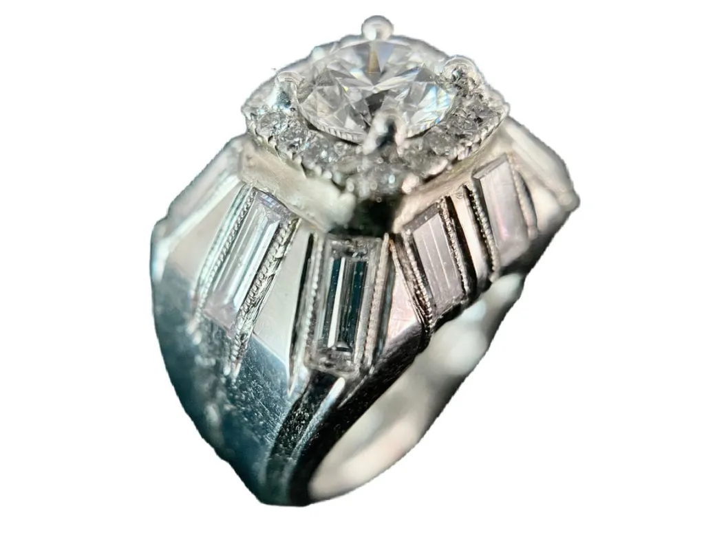 Bague en platine sertie d'un diamant de 0,83 carat (VVS-E/F) sold by 58 Facettes
