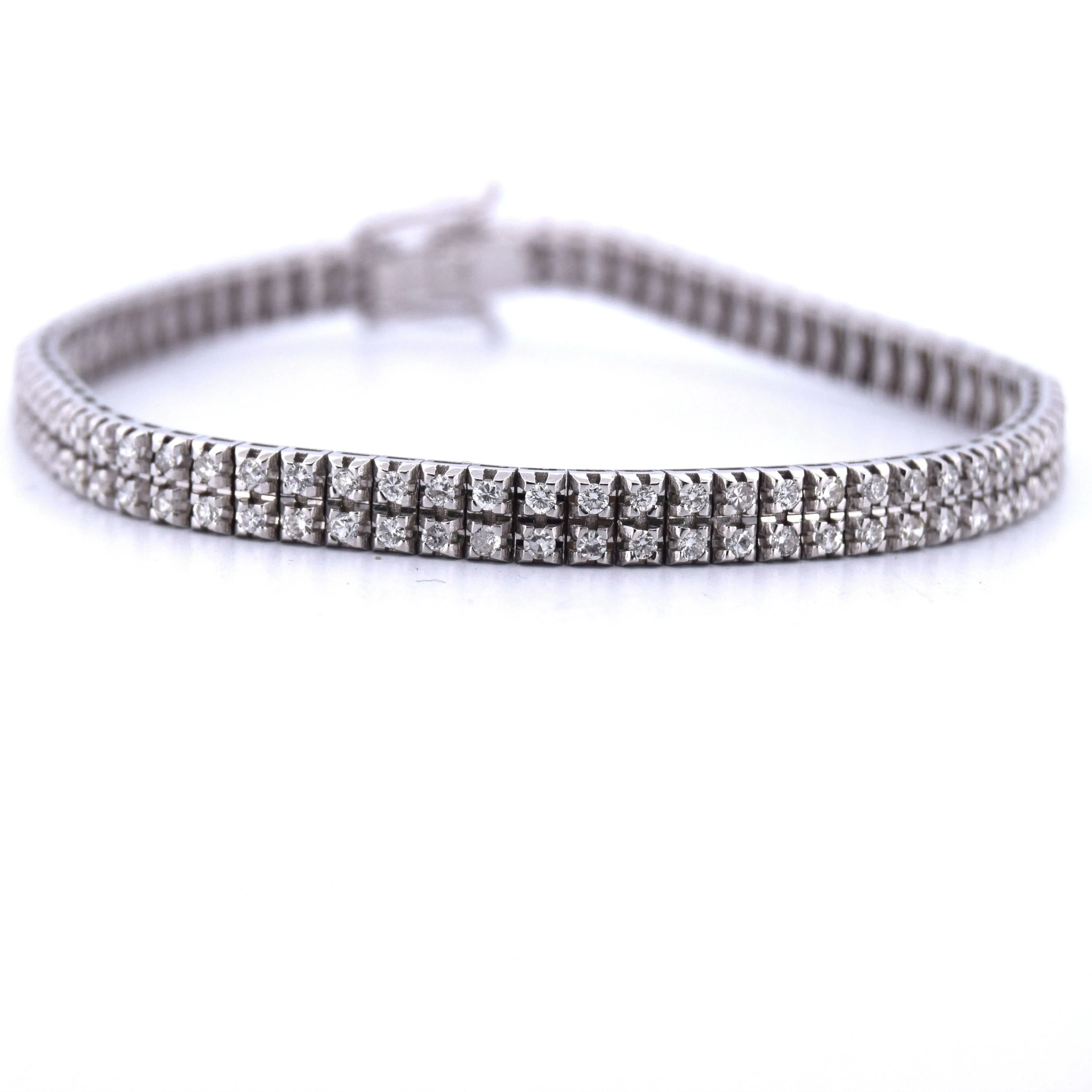 BRACELET « TENNIS » EN OR BLANC 18 KT AVEC DIAMANTS sold by 58 Facettes product image thumbnail 4
