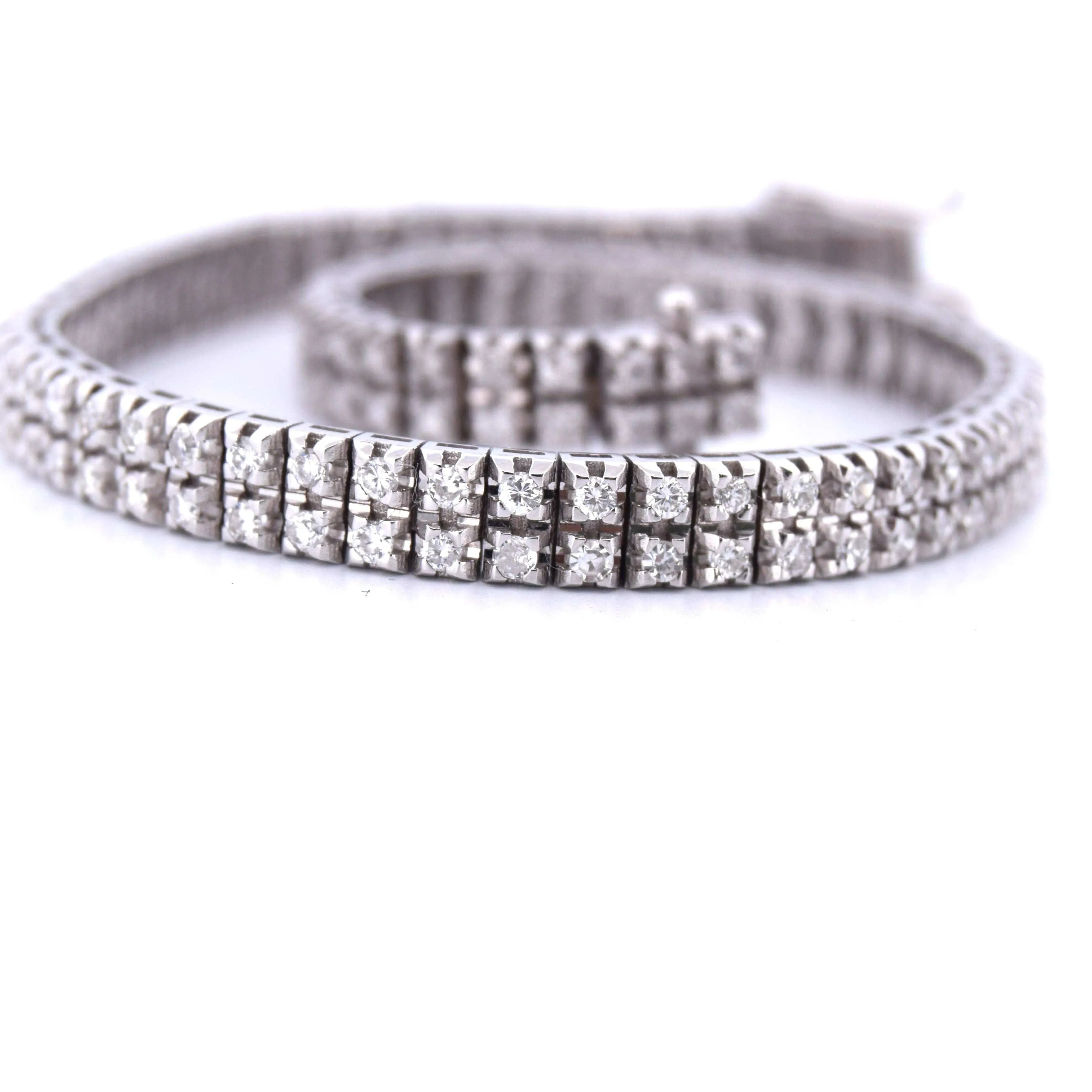 BRACELET « TENNIS » EN OR BLANC 18 KT AVEC DIAMANTS sold by 58 Facettes product image thumbnail 5
