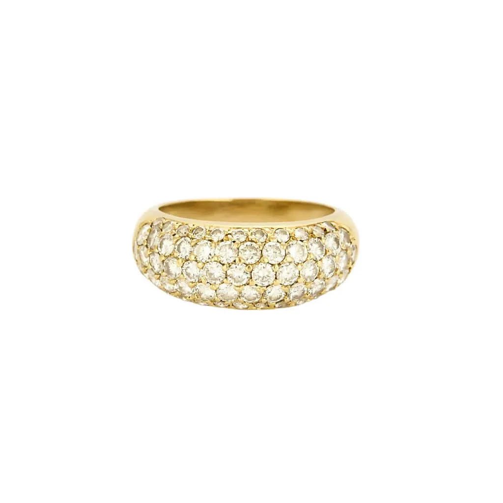 Bague - Bague bandeau en or jaune 18k et diamants sold by 58 Facettes