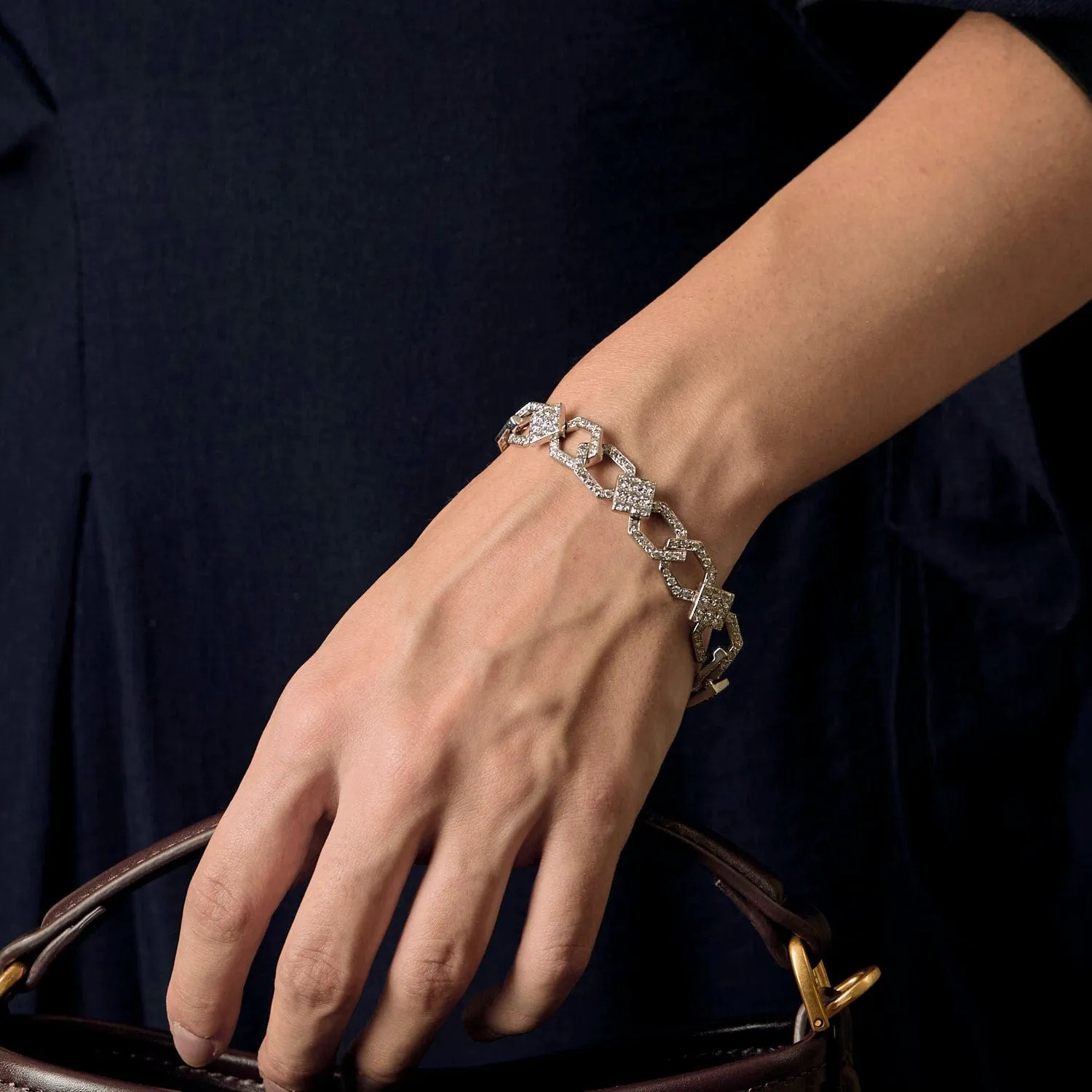 M.Gérard - Bracelet en or blanc et diamants de style art déco sold by 58 Facettes product image thumbnail 3