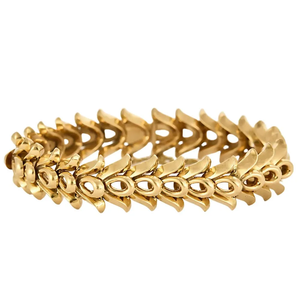 Bracelet en or jaune ajouré à maille fantaisie sold by 58 Facettes