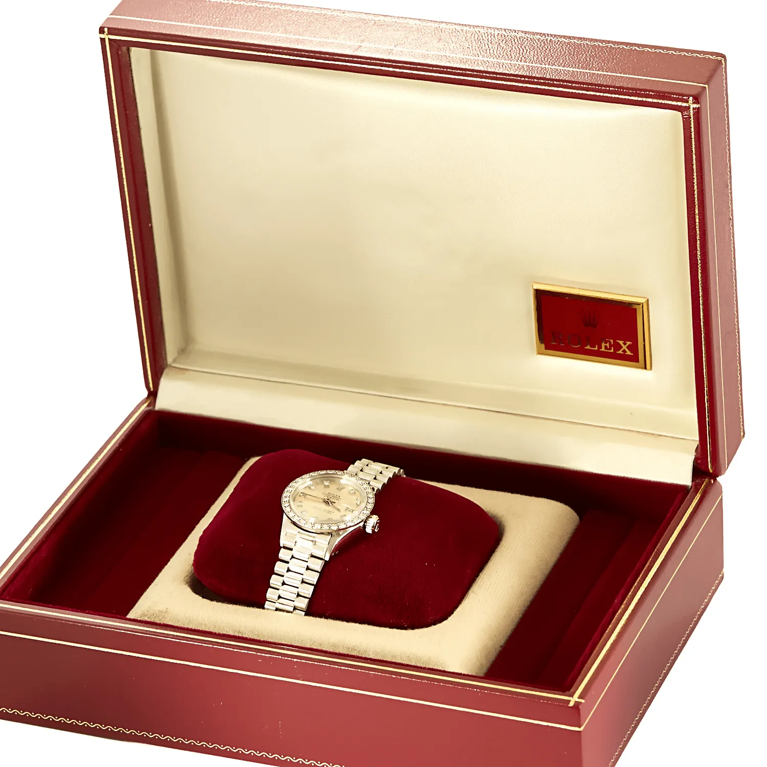 ROLEX - Oyster perpetual date - Montre en or blanc et diamants sold by 58 Facettes product image thumbnail 3