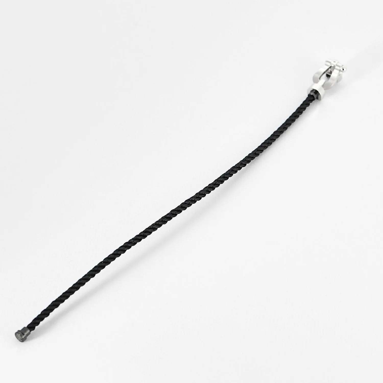 FRED - FORCE 10 - Moyen modèle - Bracelet en or blanc et cordon torsadé noir sold by 58 Facettes product image thumbnail 5