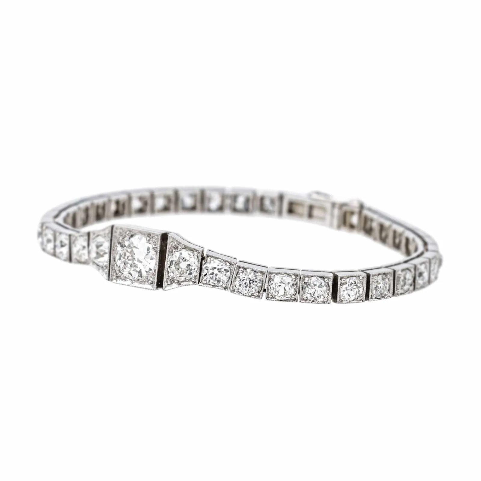 Bracelet Tennis Or blanc, Platine Diamant sold by 58 Facettes product image thumbnail 3