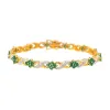 Bracelet  Or jaune, Or blanc Emeraude, Diamant sold by 58 Facettes