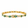 Bracelet  Or jaune, Or blanc Emeraude, Diamant sold by 58 Facettes