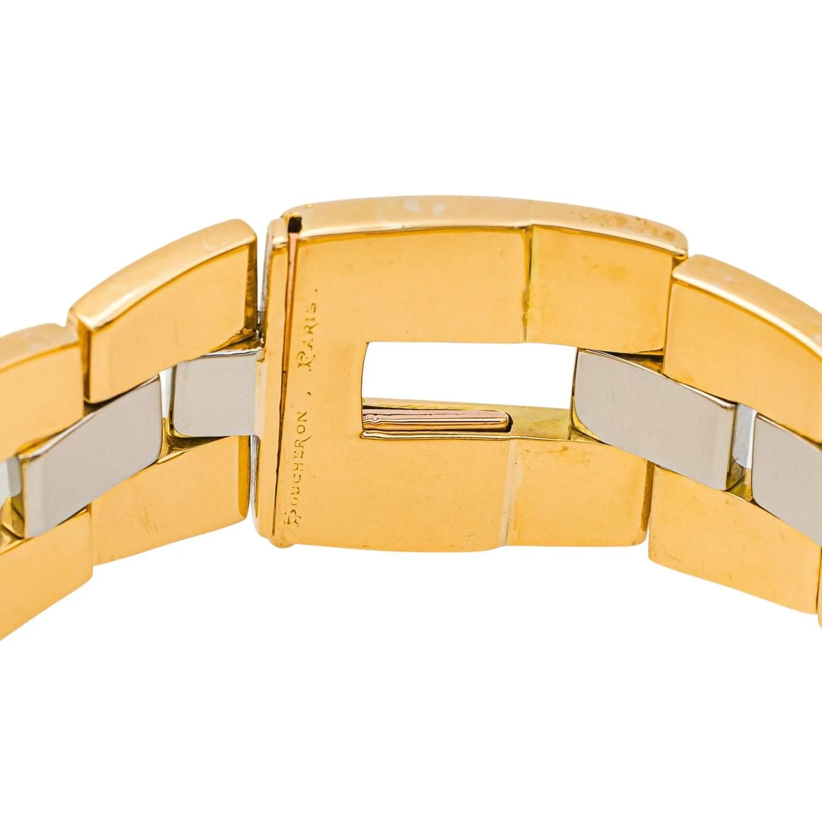 Boucheron - Bracelet tank en or jaune, blanc et rose sold by 58 Facettes product image thumbnail 3