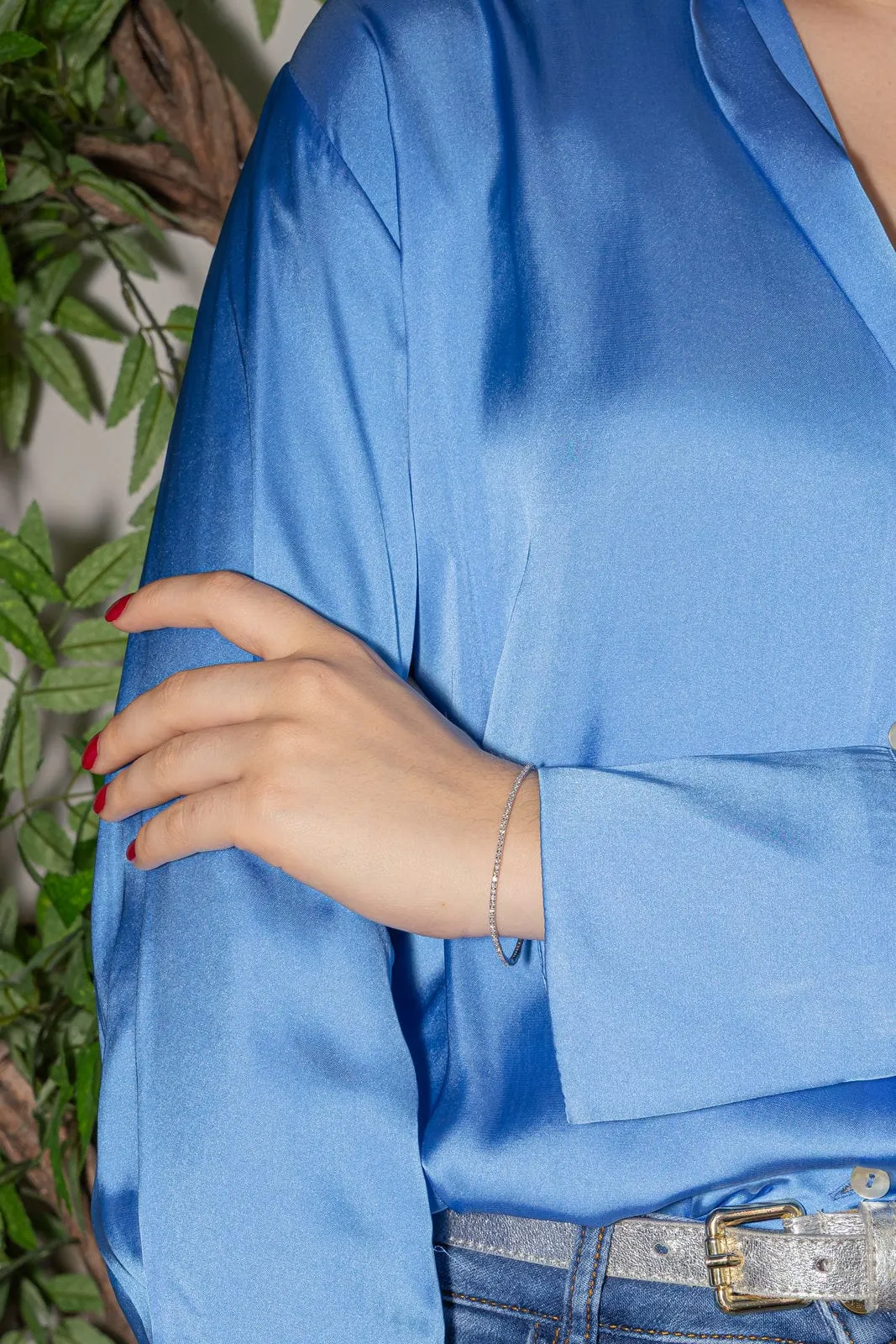 Bracelet Tennis Or blanc Diamant sold by 58 Facettes product image thumbnail 2