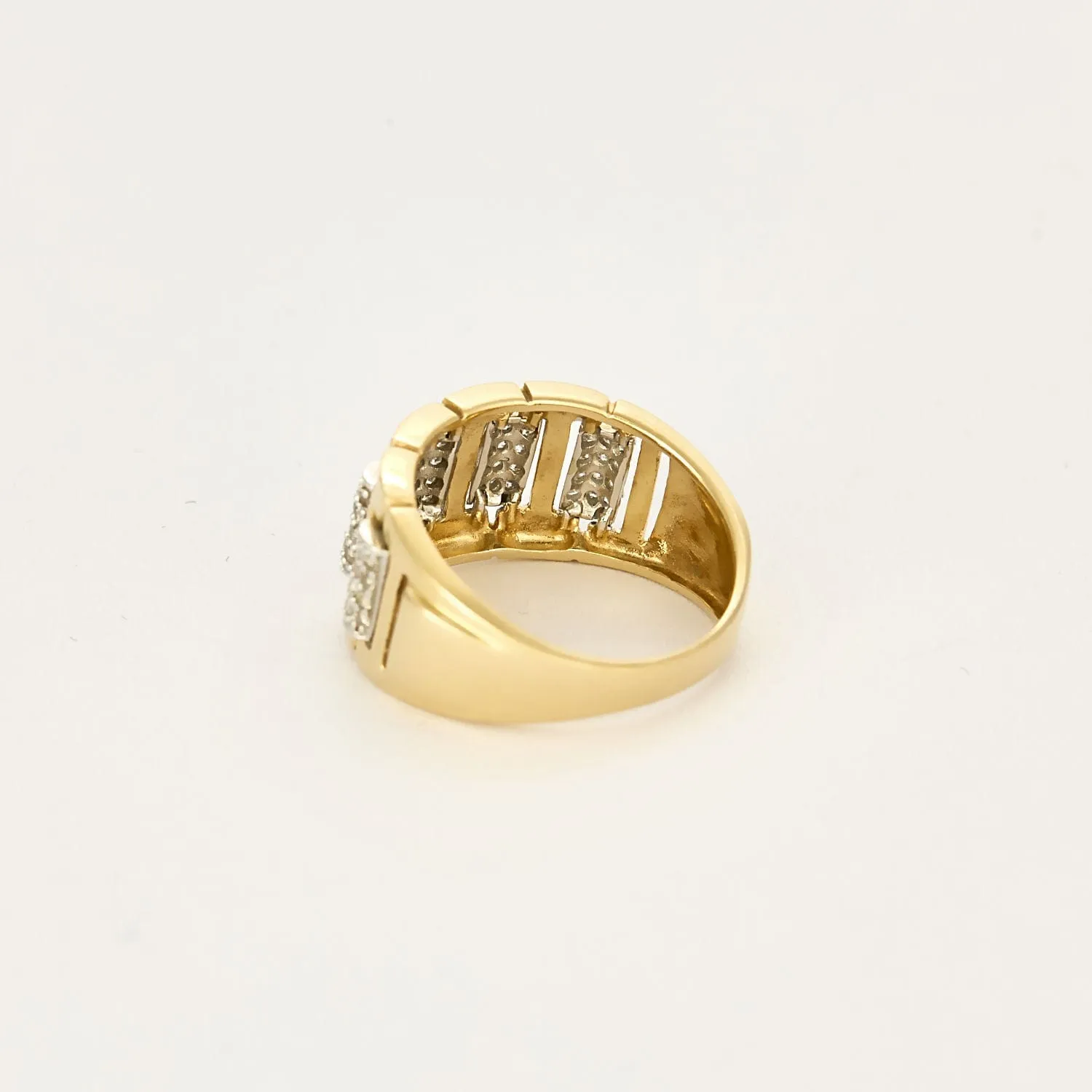 Bague en or jaune et or gris , diamants sold by 58 Facettes product image thumbnail 5