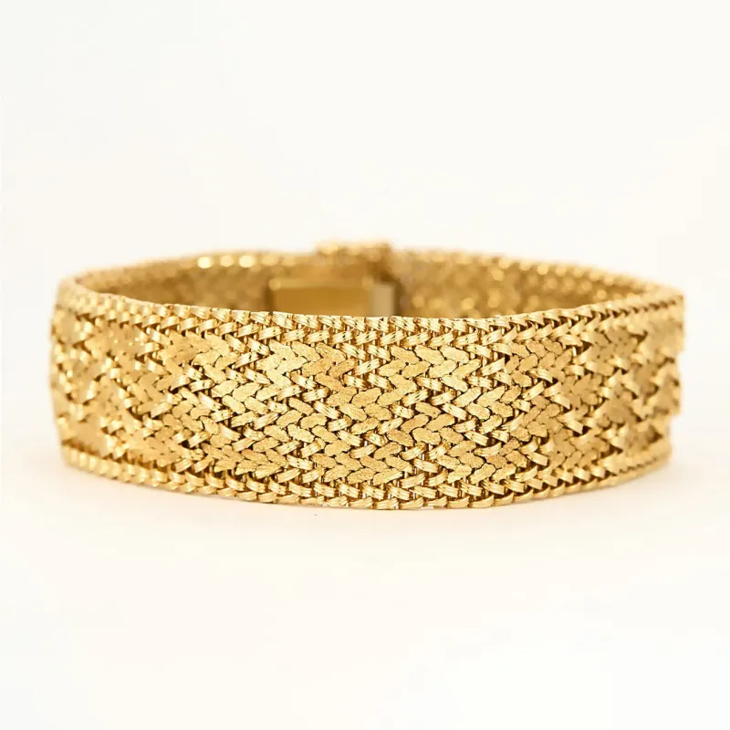 Bracelet ruban souple en or jaune , maille polonaise sold by 58 Facettes