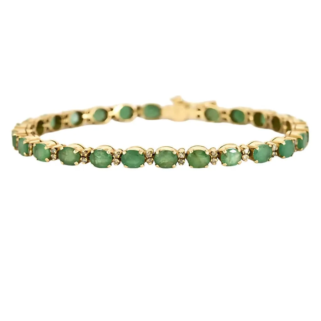 Bracelet en or jaune et émeraudes sold by 58 Facettes