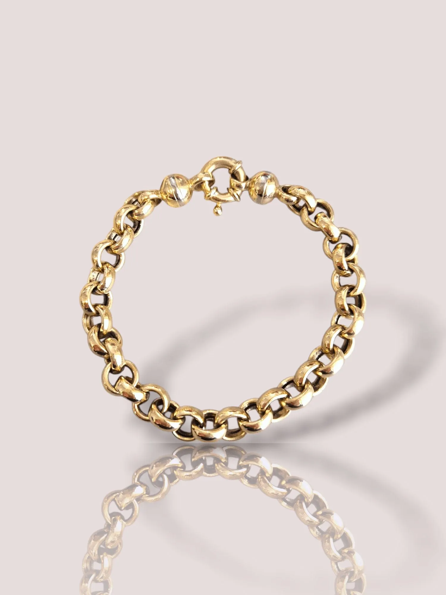 Bracelet jasseron vintage en or jaune 14 carats sold by 58 Facettes product image thumbnail 2