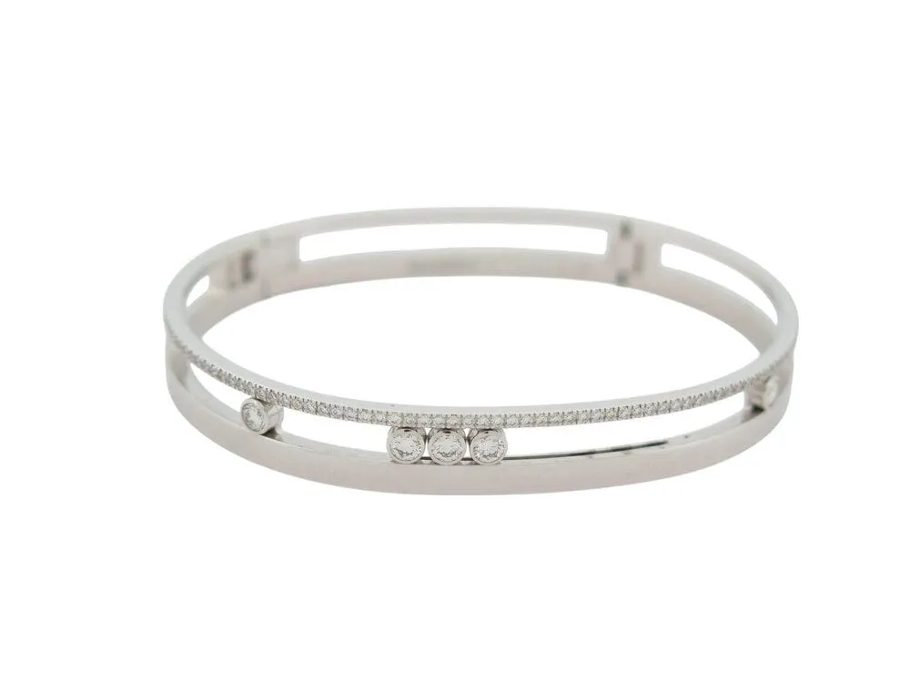 bracelet MESSIKA move romane 6514 or blanc diamant jonc 15 cm sold by 58 Facettes