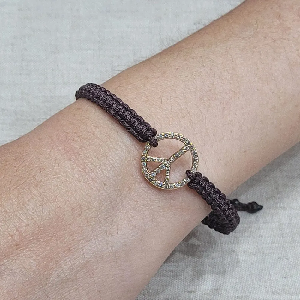 Bracelet symbole de paix en or et diamant sold by 58 Facettes product image thumbnail 2