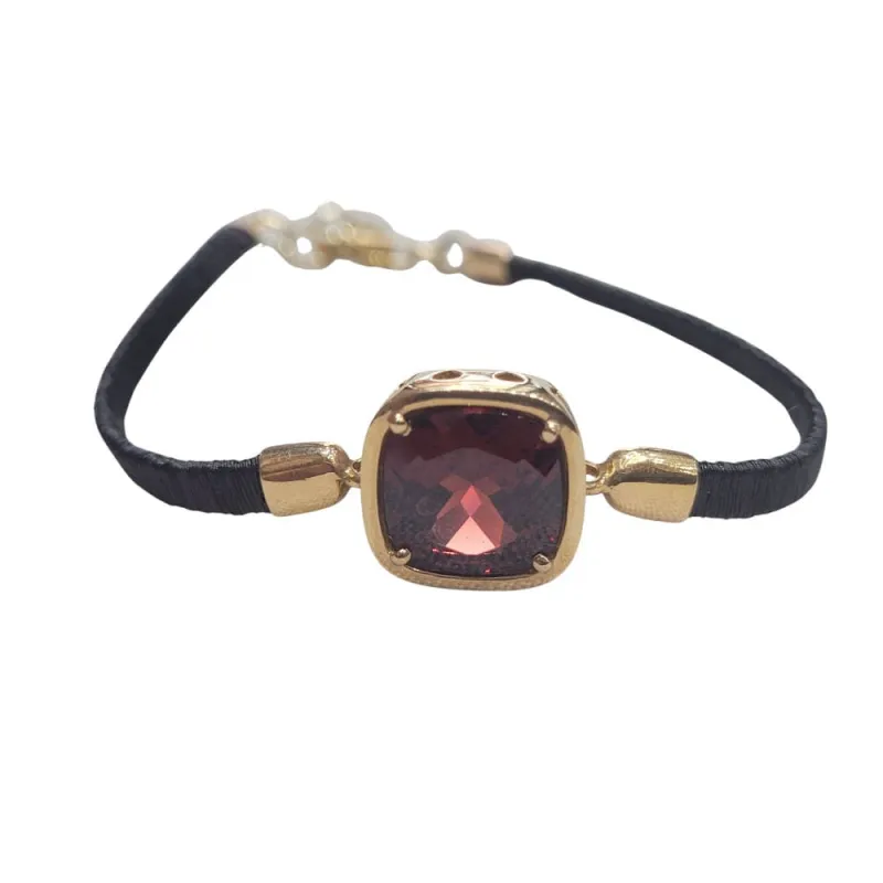 Bracelet grenat et or jaune sold by 58 Facettes