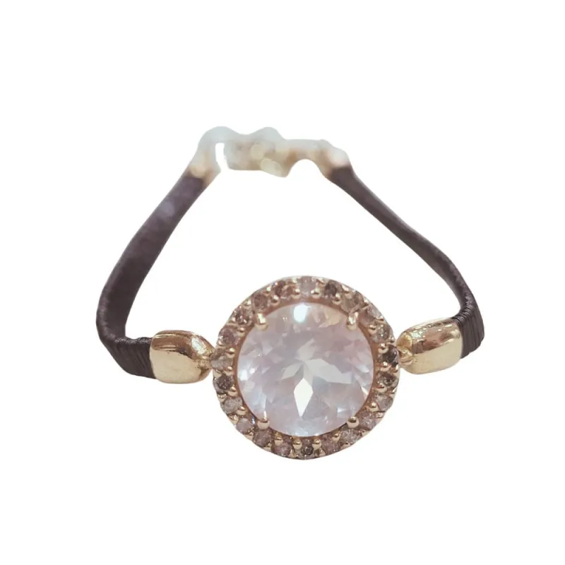 Bracelet en quartz rose marron et diamant sold by 58 Facettes