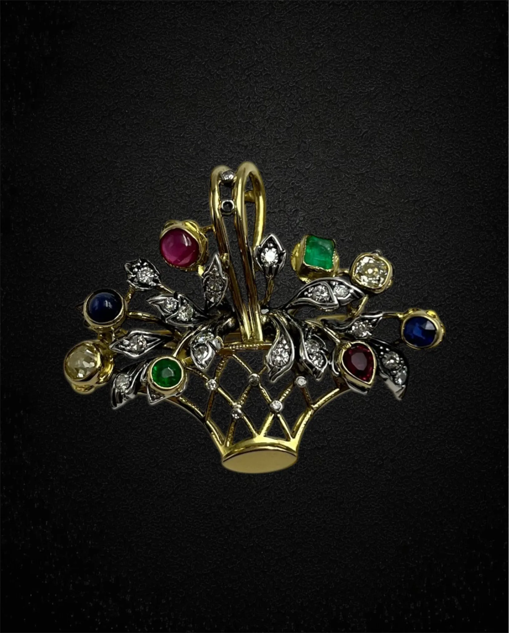 Broche-pendentif Bouquet avec diamants et pierres précieuses sold by 58 Facettes product image thumbnail 2