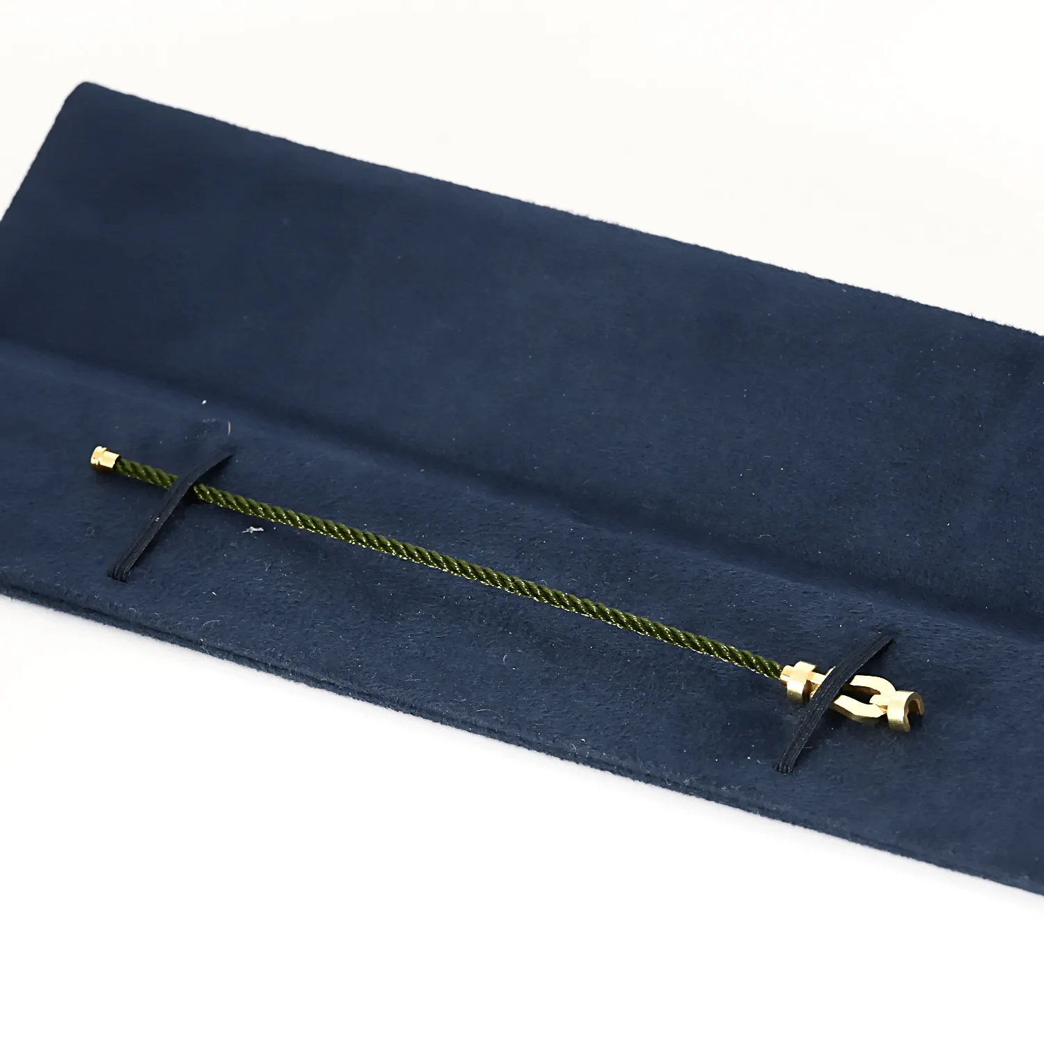 FRED - FORCE 10 - Moyen modèle - Bracelet en or jaune et cordon torsadé en acier vert sold by 58 Facettes product image thumbnail 3