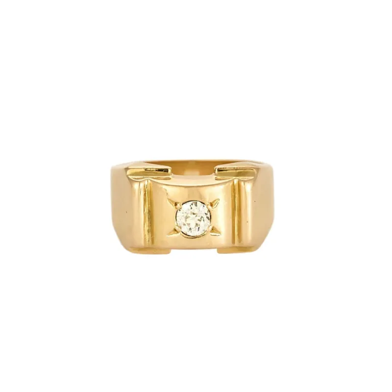 Chevalière en or jaune et diamant sold by 58 Facettes