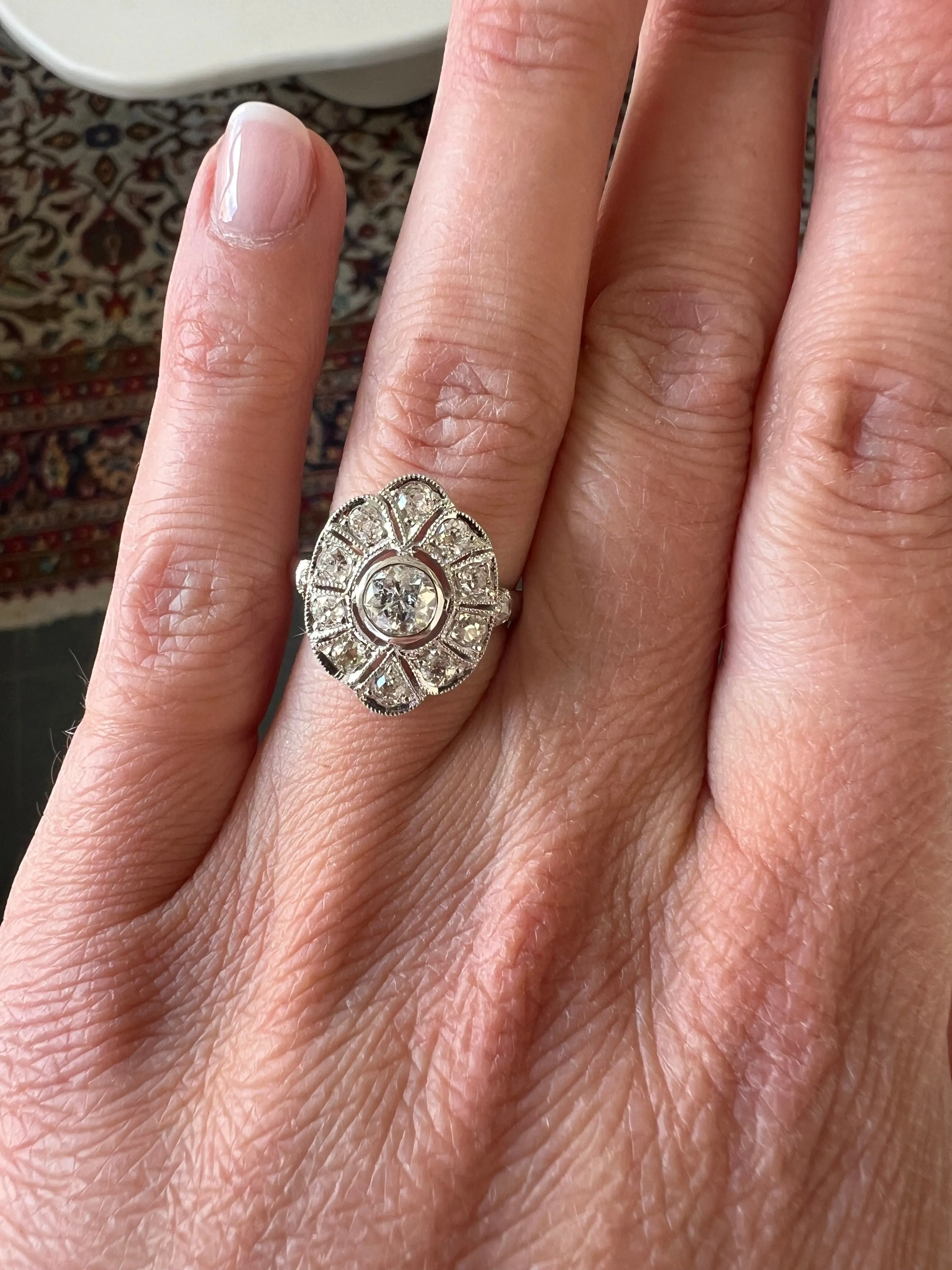 Art Déco white gold and diamond ring sold by 58 Facettes product image thumbnail 5