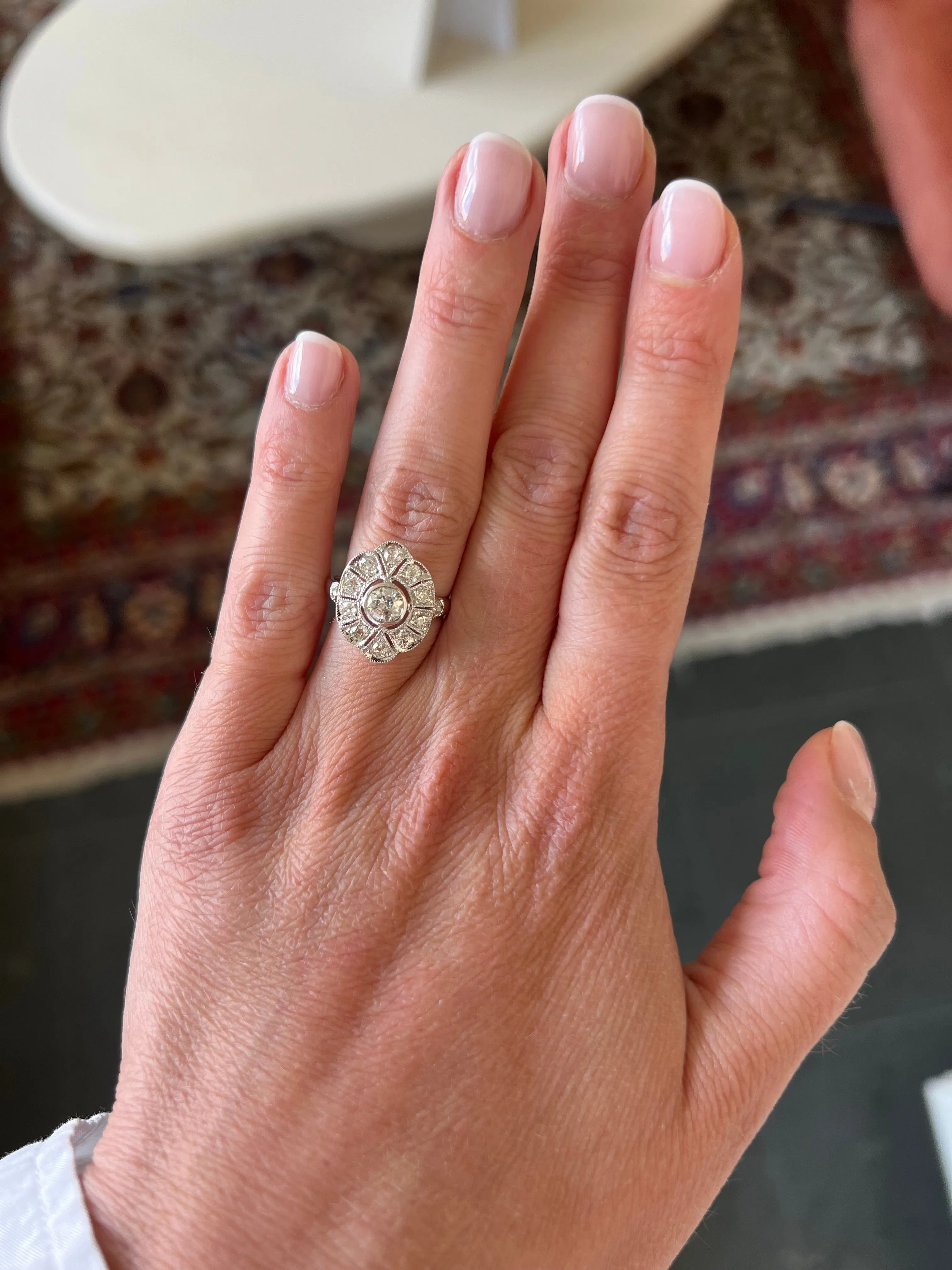 Art Déco white gold and diamond ring sold by 58 Facettes product image thumbnail 2