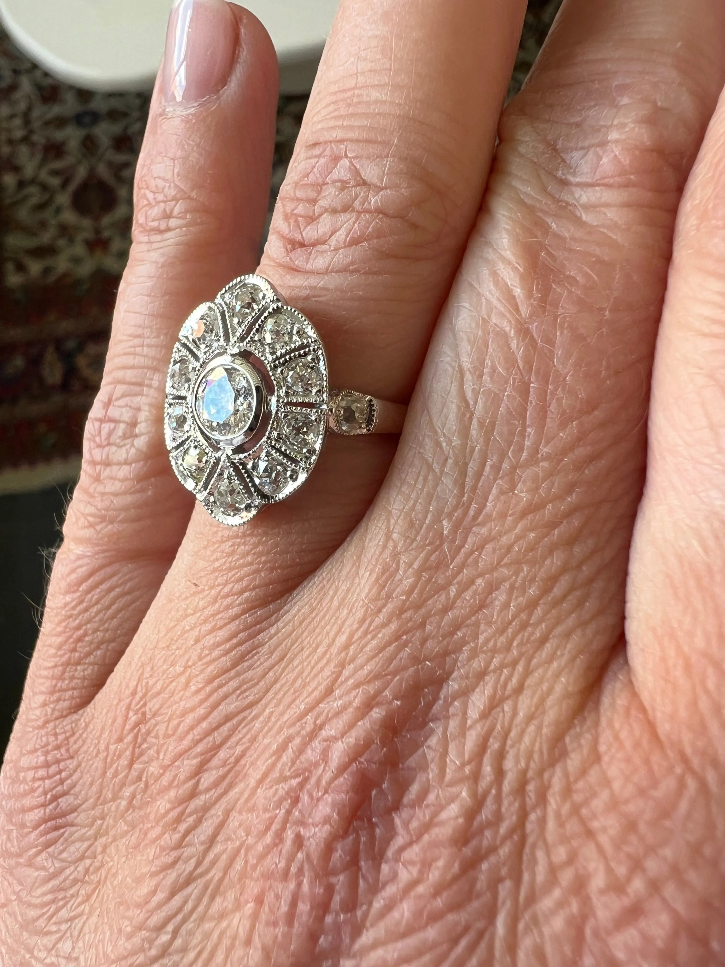 Art Déco white gold and diamond ring sold by 58 Facettes product image thumbnail 3