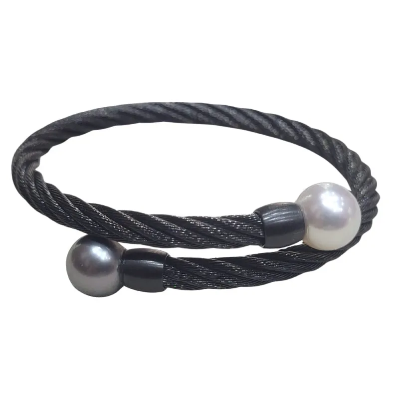 Bracelet en acier avec perles sold by 58 Facettes