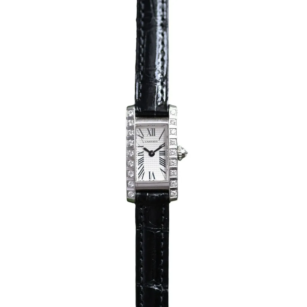CARTIER - Montre Tank Allongée Mini or blanc sold by 58 Facettes