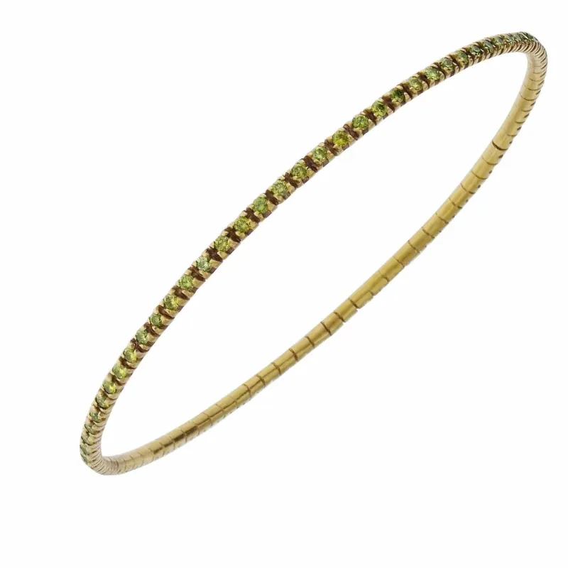Bracelet-jonc en or jaune et diamants jaunes sold by 58 Facettes